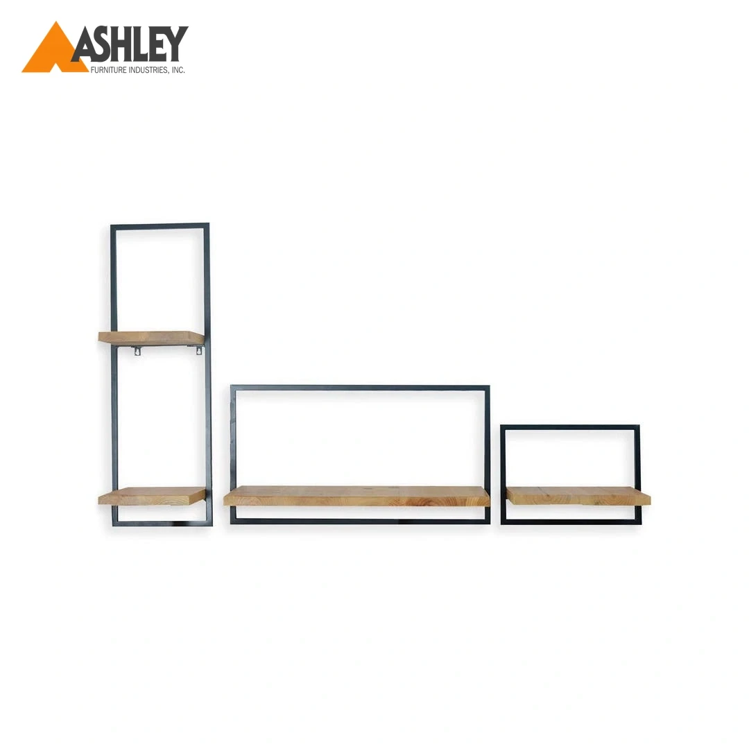 COLE WALL SHELF SET OF 3 PCS MADE FROM WOOD,METAL