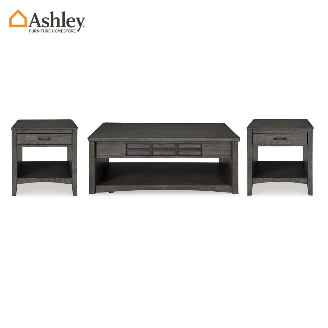 طقم طاولات قهوة 3 قطع مونتيلان لون بني