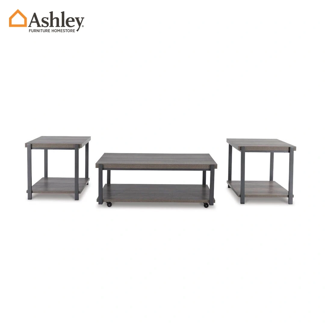 WILMADEN COFFEE TABLE SET 3 PCS MADE FROM ENGINEERED WOOD,METAL