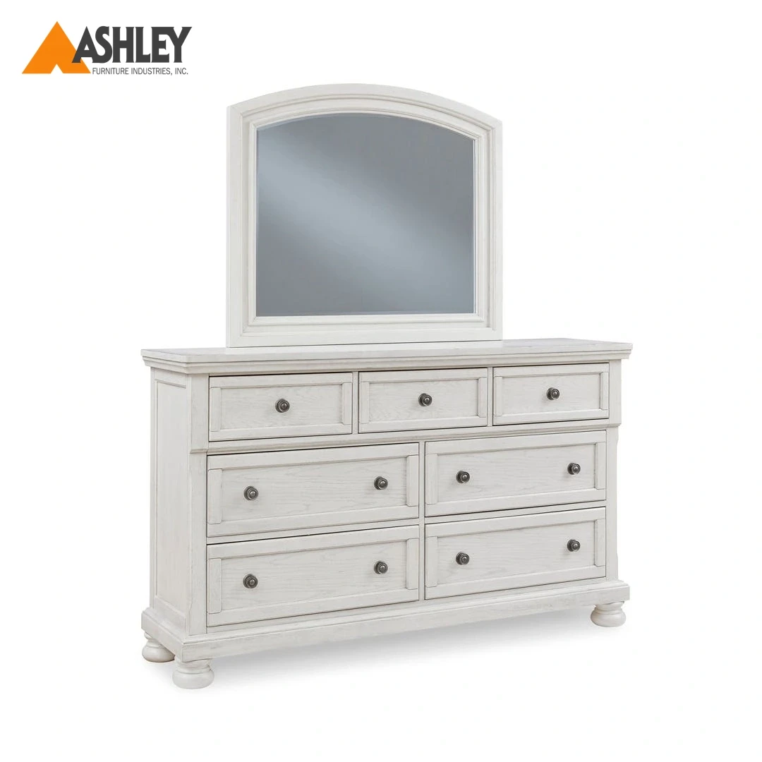 ROBBINSDALE DRESSER + MIRROR MADE FROM ENGINEERED WOOD,MIRROR
