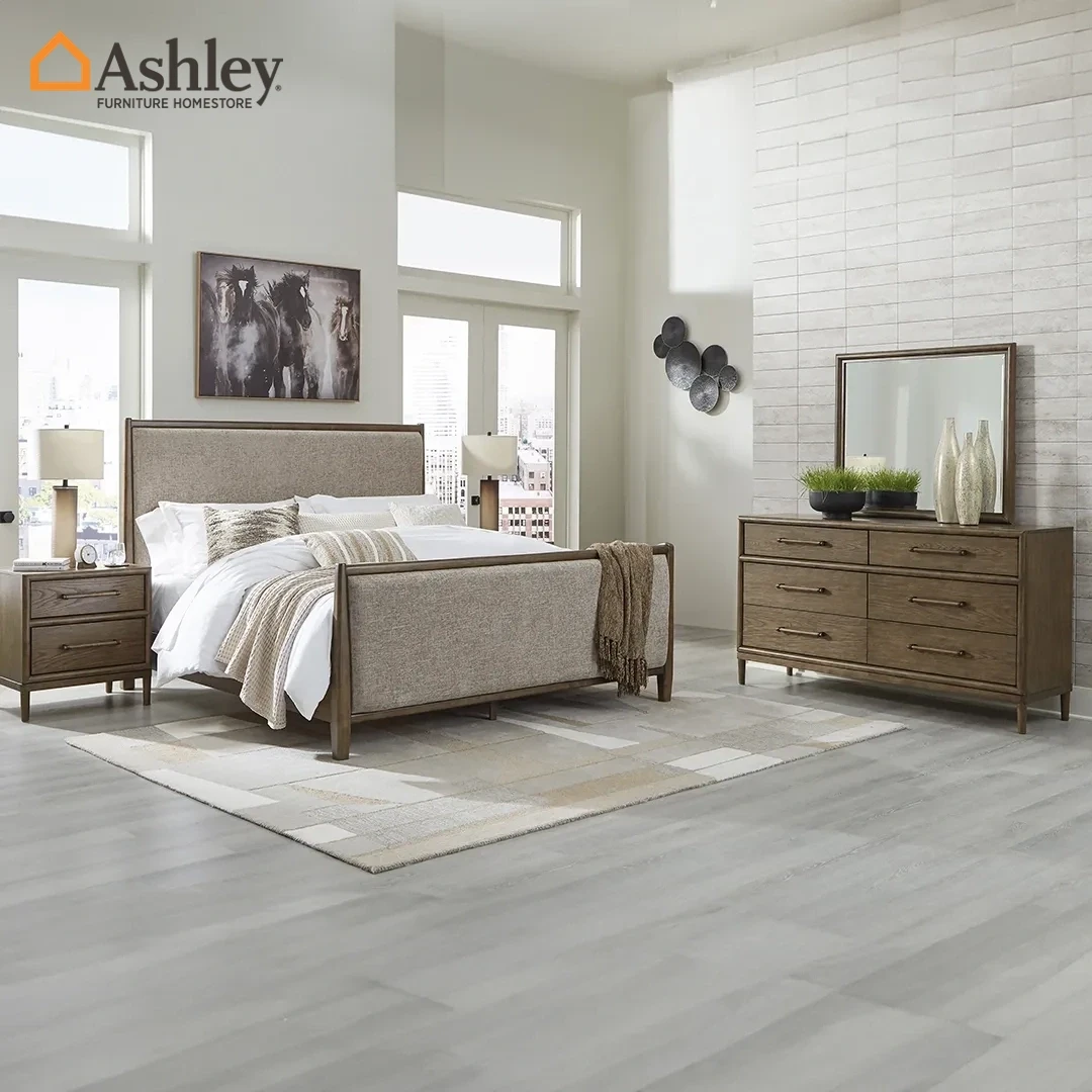 ROANHOWE BEDROOM SET KING SIZE (193*203 CM) BROWN MADE FROM WOOD,ENGINEERED WOOD