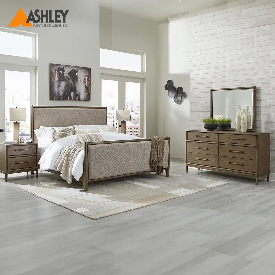 ROANHOWE BEDROOM SET KING SIZE (193*203 CM) BROWN MADE FROM WOOD,ENGINEERED WOOD