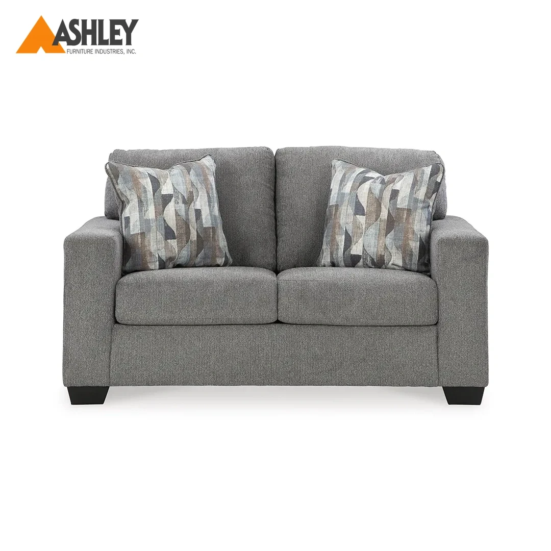 DELTONA LOVESEAT 2 SEATER GREY MADE FROM FABRIC