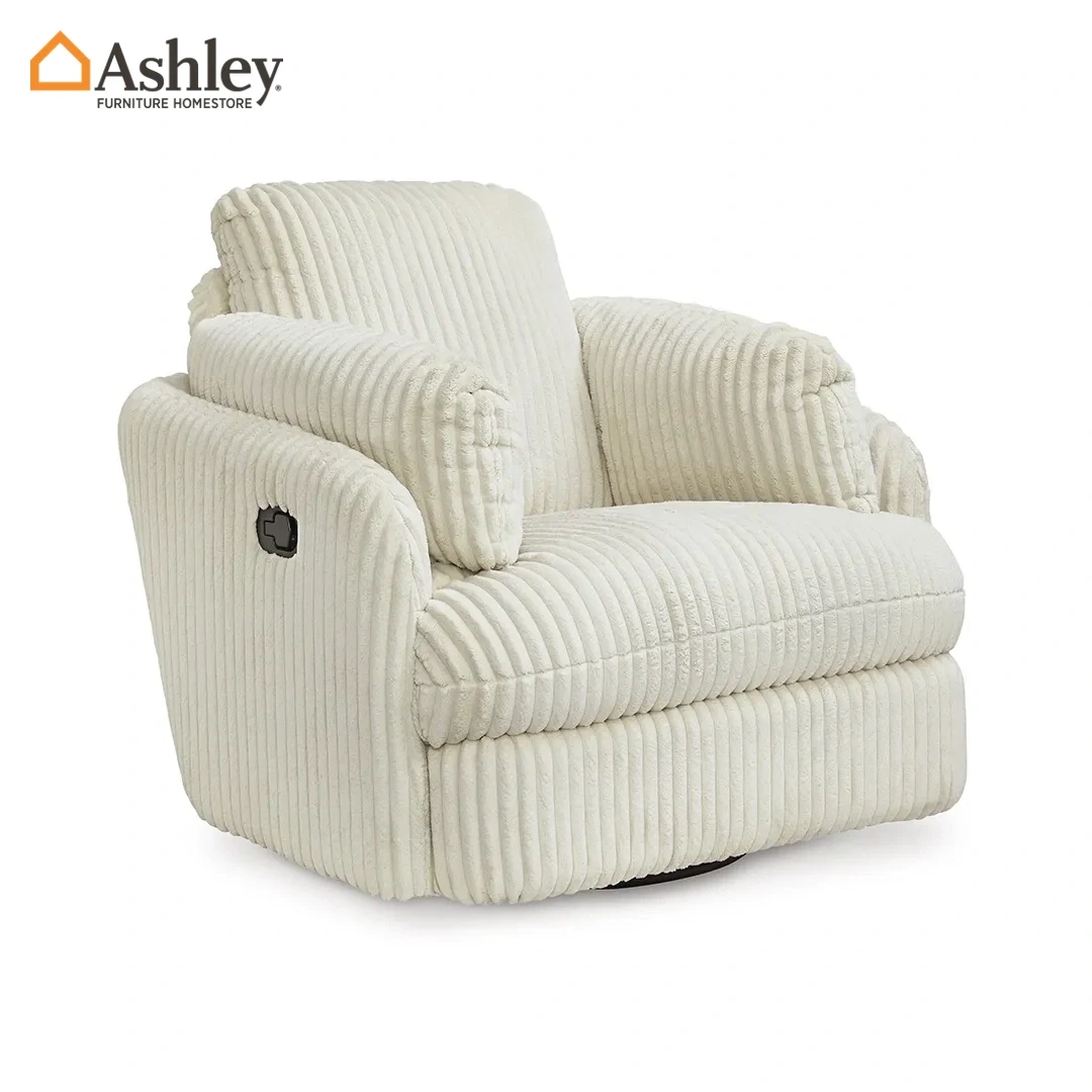 TIE-BREAKER SWIVEL GLIDER RECLINER WHITE MADE FROM FABRIC