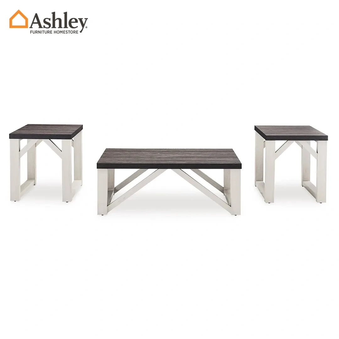 طقم طاولات قهوة 3 قطع دورينسون لون أبيض