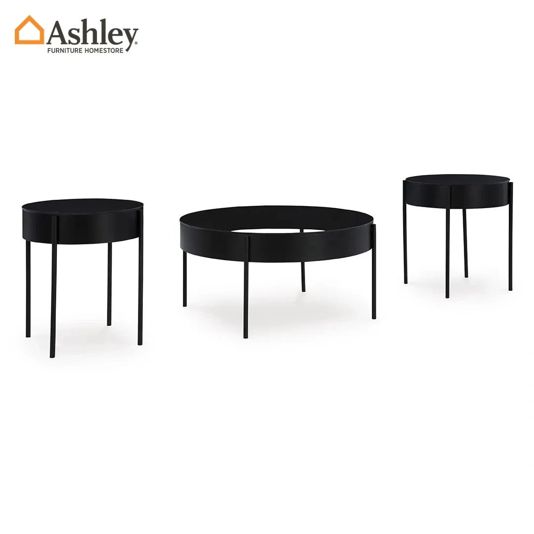طقم طاولات قهوة 3 قطع أردولين لون أسود