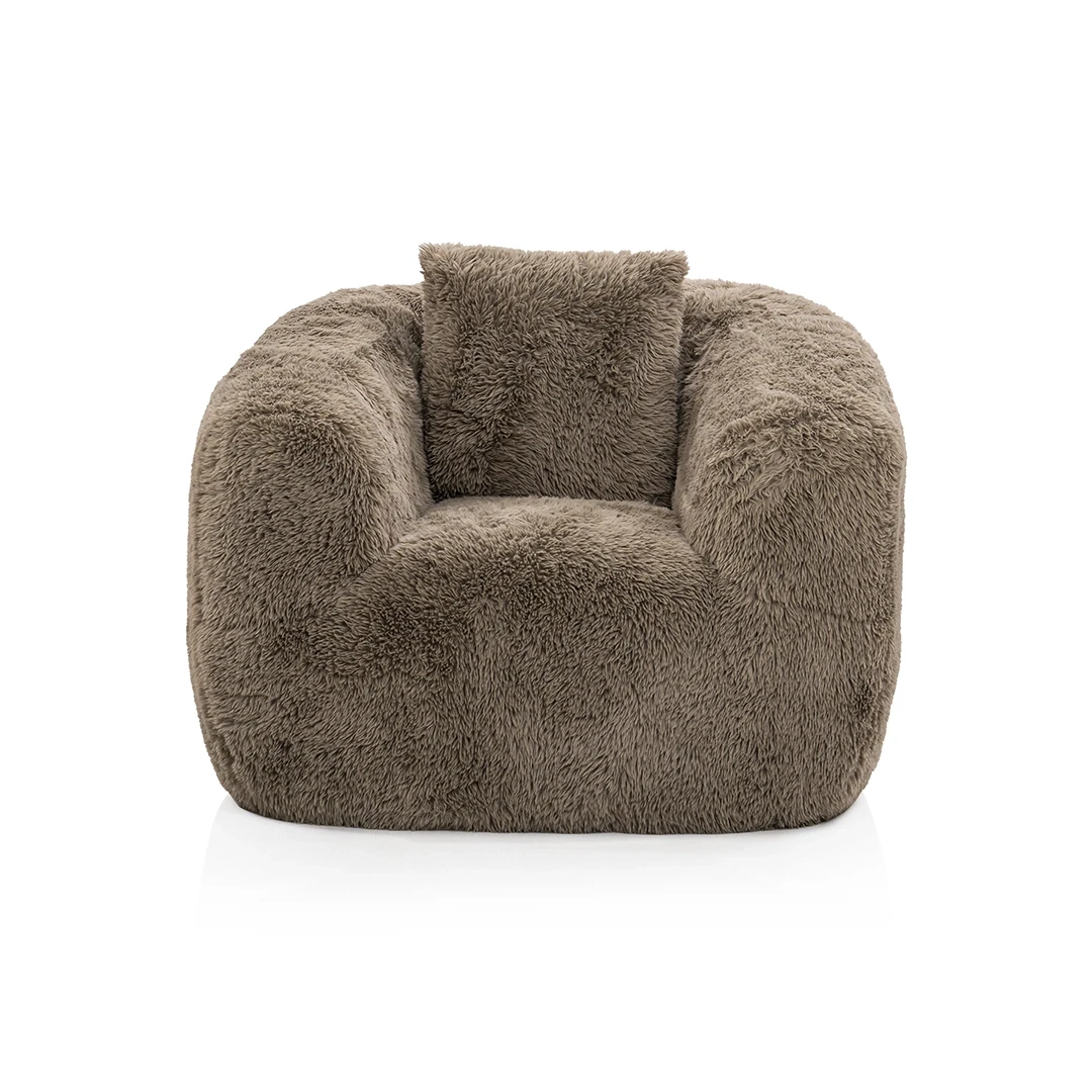 LORENS CHAIR 107 x 100 x 73CM FAUX FUR GREY
