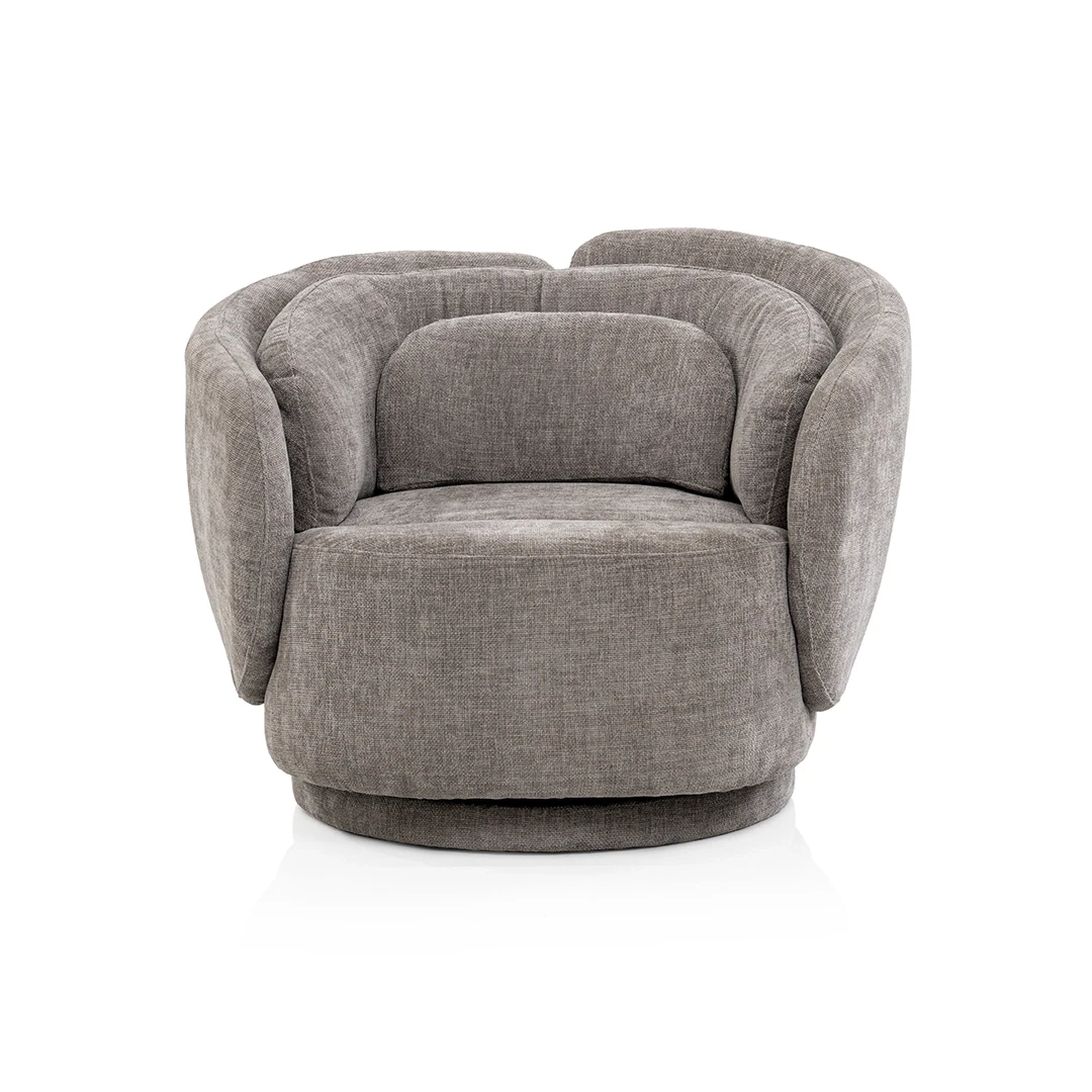 SWIVEL CHAIR 101 x 95 x 72 CM LINEN GREY