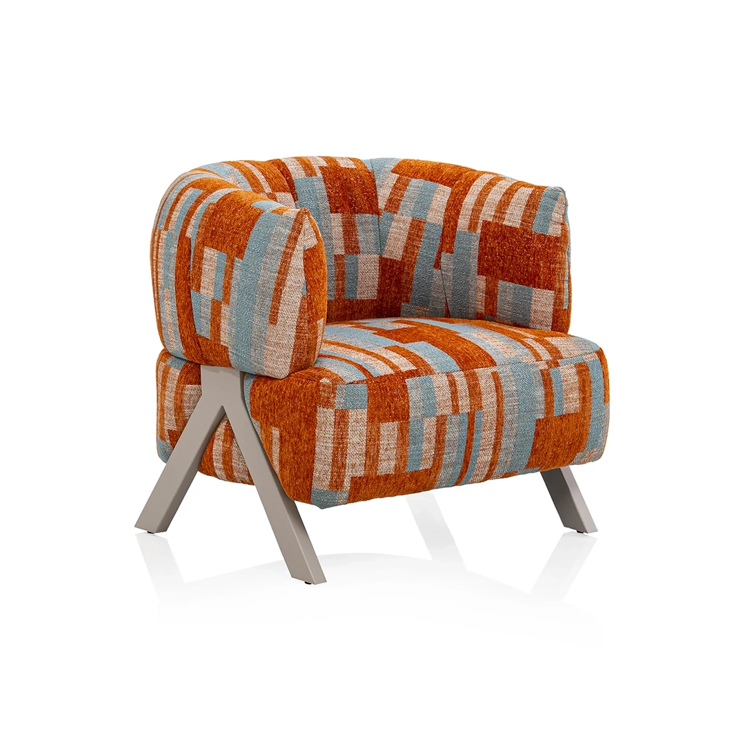LOZERA ARM CHAIR 80 x 80 x 74CM LINEN ORANGE