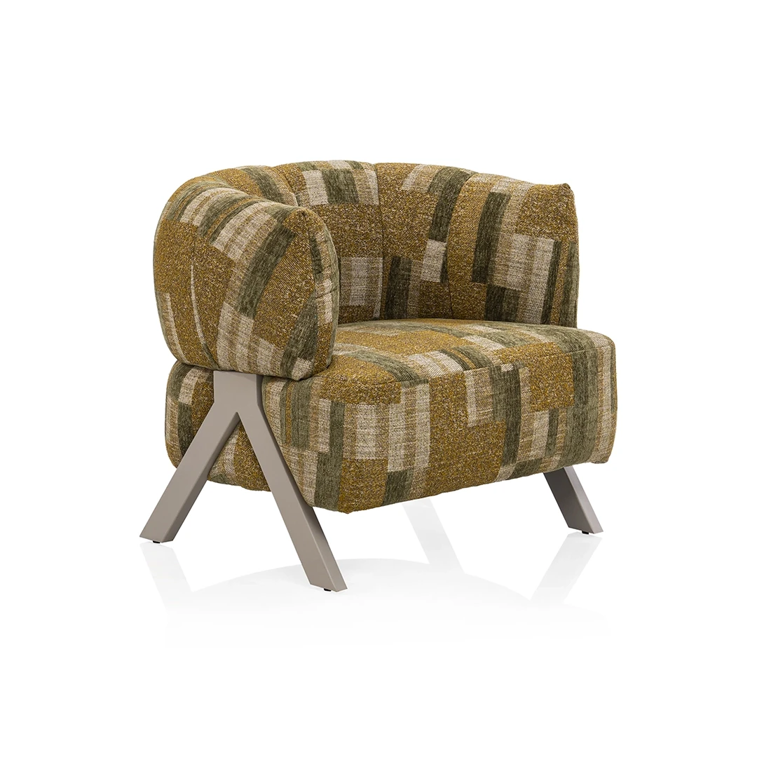 LOZERA ARM CHAIR 80 x 80 x 74CM LINEN OLIVE GREEN