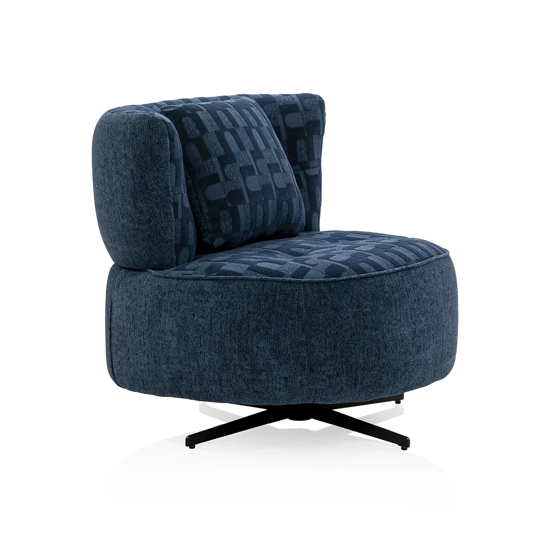 ARMLESS CHAIR 82 x 92 x 85CM VELVET BLUE