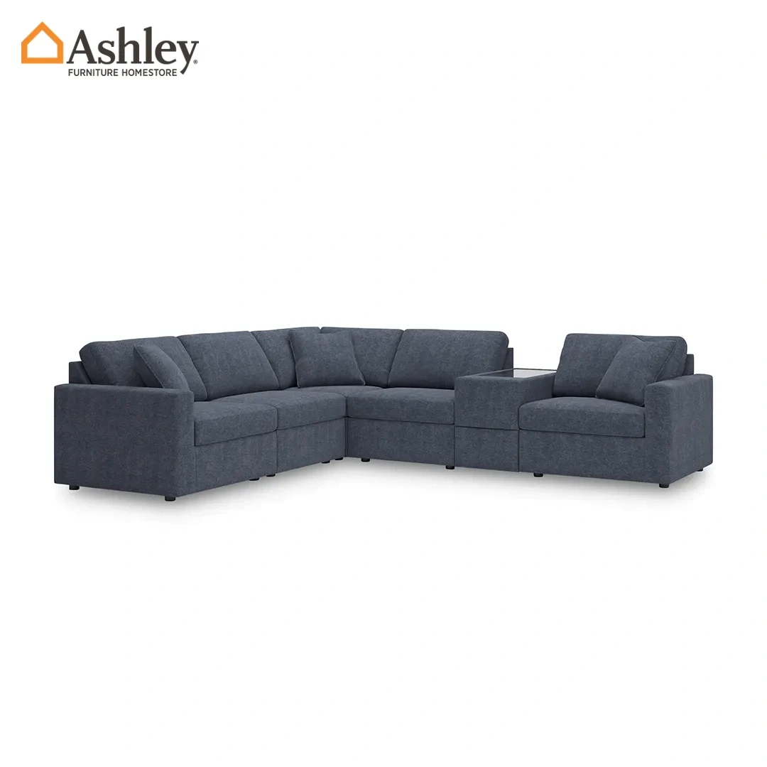 MODMAX SECTIONAL SOFA BLUE 6 PCS MADE FROM FABRIC