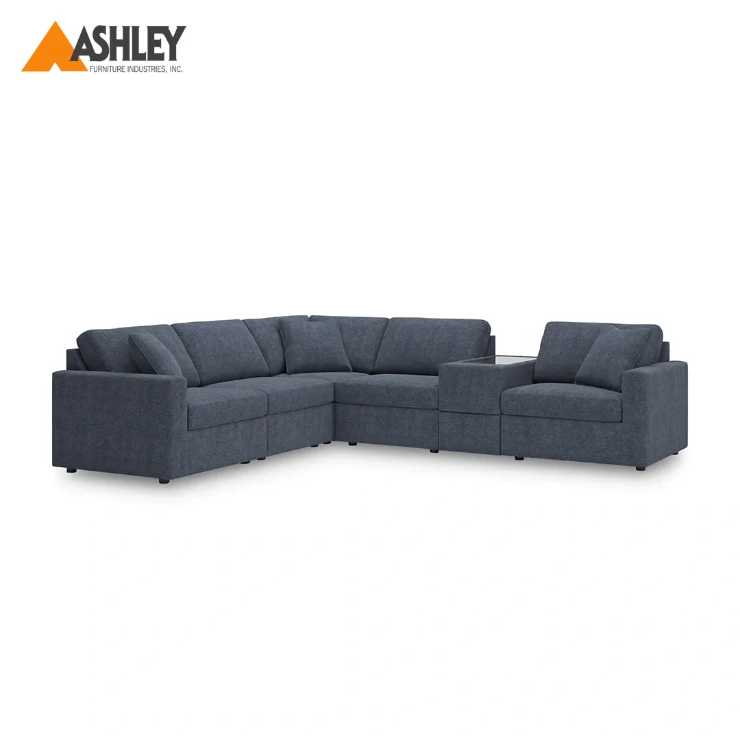 MODMAX SECTIONAL SOFA BLUE 6 PCS MADE FROM FABRIC