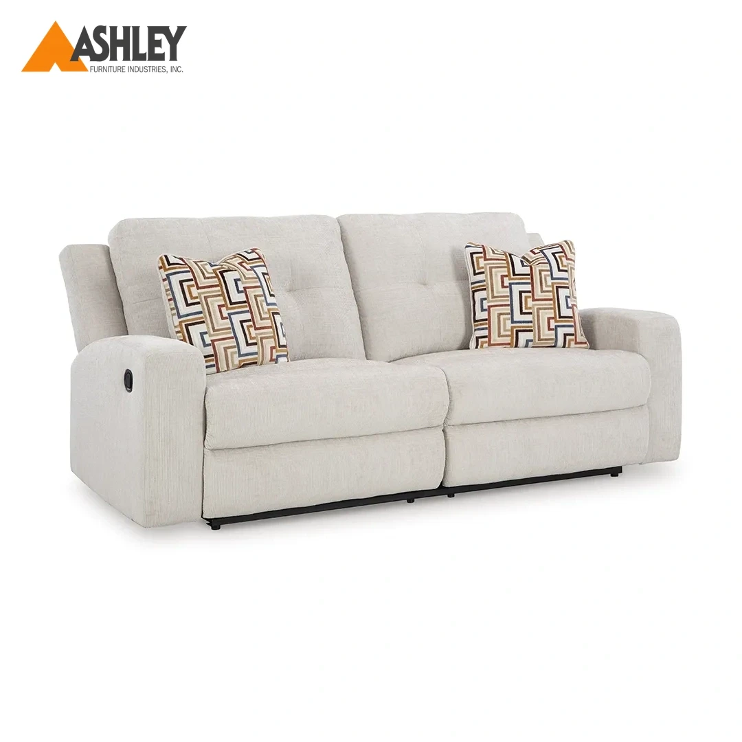 DANUM SOFA RECLINER 3 SEATER WHITE MADE FROM FABRIC