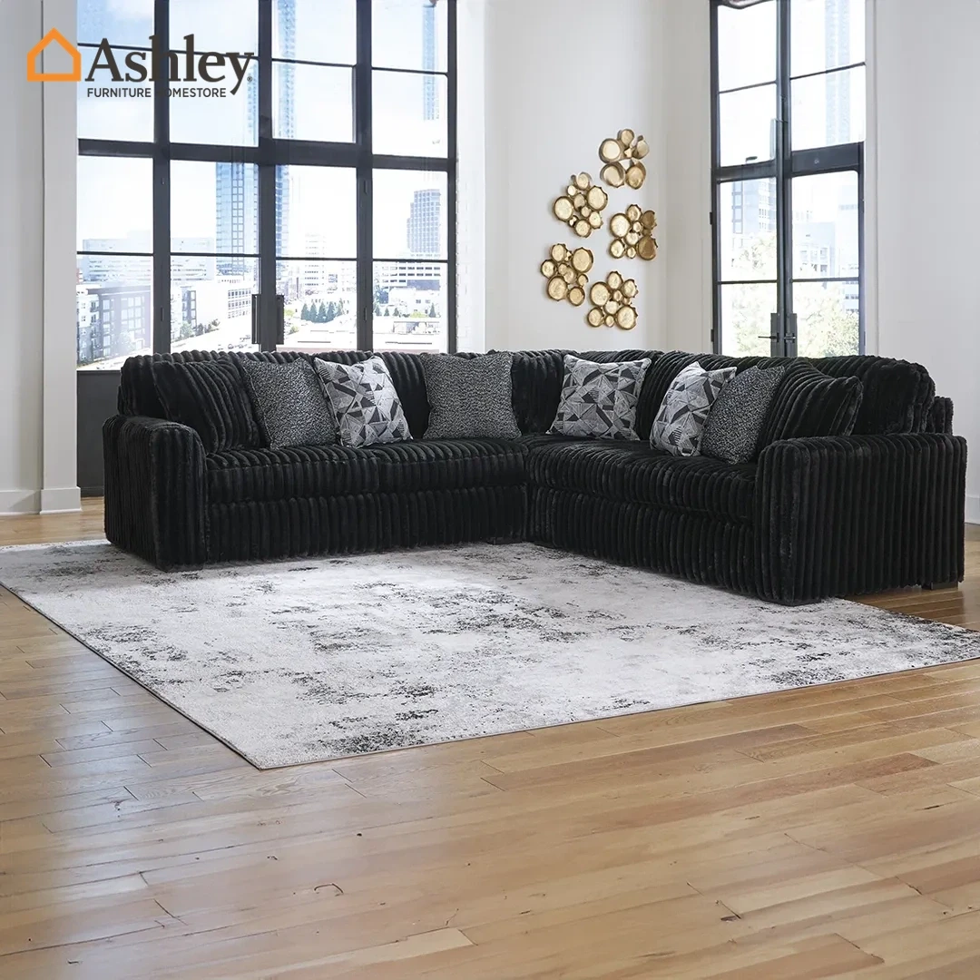 MIDNIGHT MADNESS SECTIONAL SOFA 3 PCS MADE FROM FABRIC
