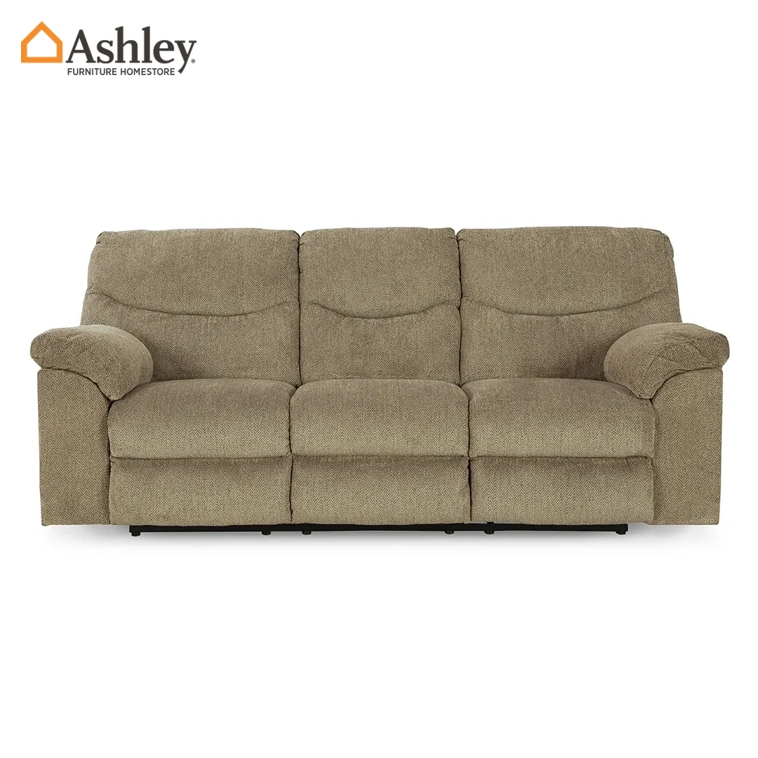 ALPHONS SOFA RECLINER 3 SEATER BROWN MADE FROM FABRIC