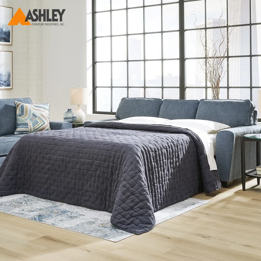 كنبة سرير كاشتون 3 مقاعد أزرق أنيقة من ميداس السعودية