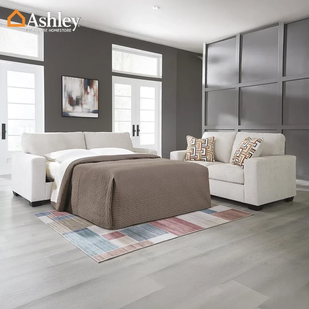 AVIEMORE SOFA SLEEPER 3 SEATER WHITE MADE FROM FABRIC