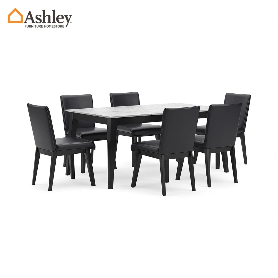 JETTAYA DINING TABLE SET 6 CHAIRS MADE FROM WOOD,ENGINEERED WOOD,STONE