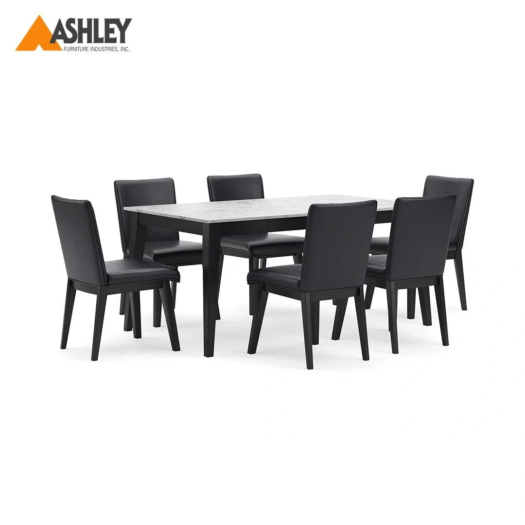 طقم طاولة طعام 6 كراسي جيتايا لون أسود