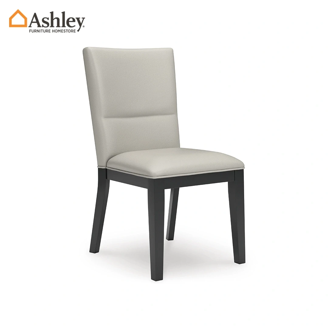 كرسي طعام جليناري أبيض بتصميم انتقالي أنيق