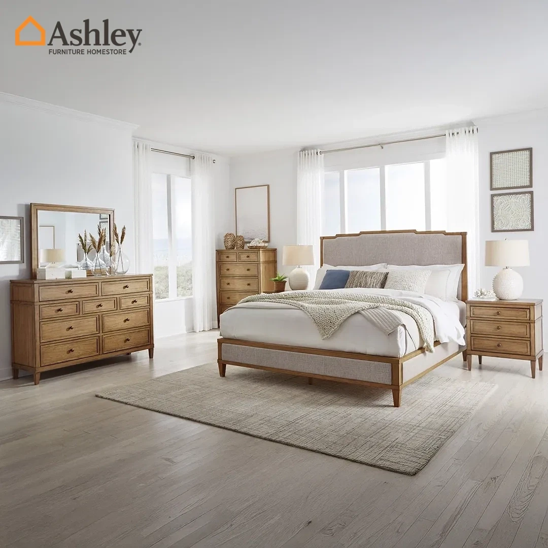 SHARLANCE BEDROOM SET KING SIZE WITH CHEST ( 193*203) MADE FROM WOOD,ENGINEERED WOOD