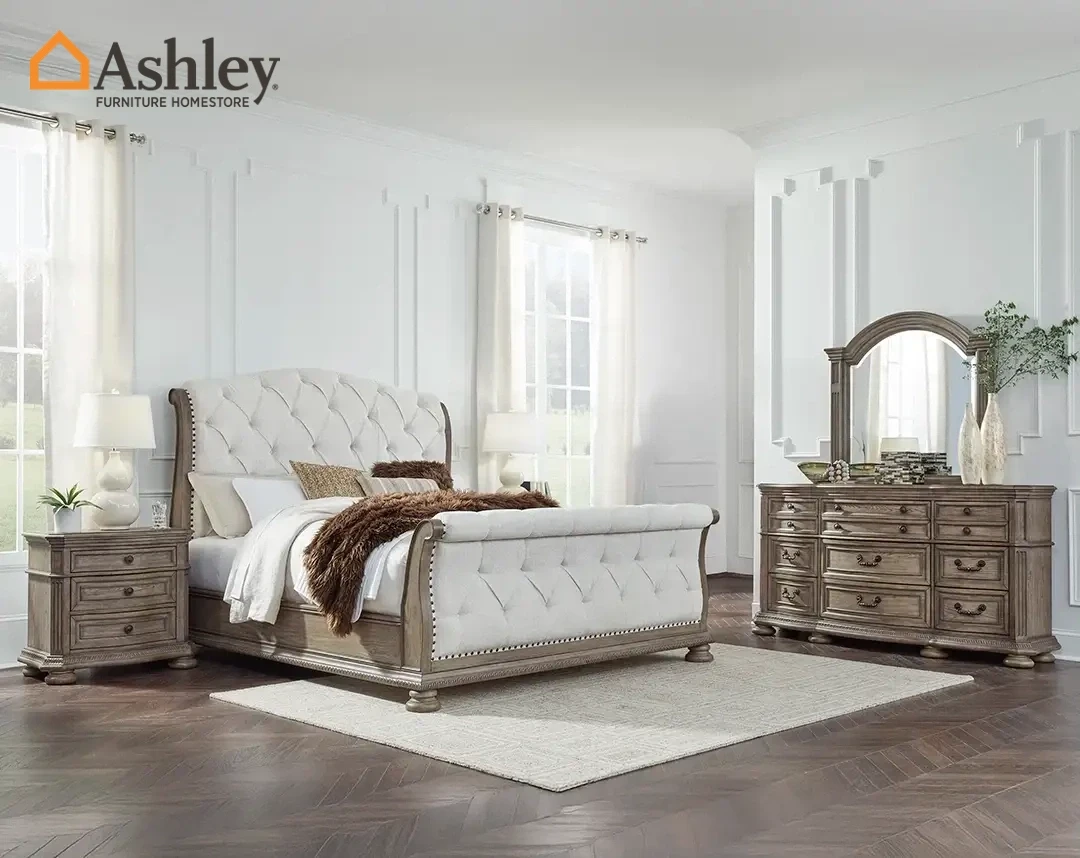 طقم غرفة نوم اردنفلد حجم ملكي (193*203 سم) لون بني