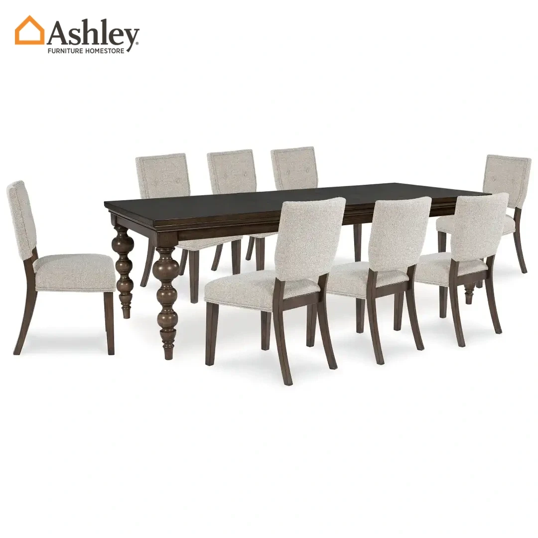 VERAMOND DINING TABLE SET 8 CHAIRS MADE FROM WOOD,ENGINEERED WOOD