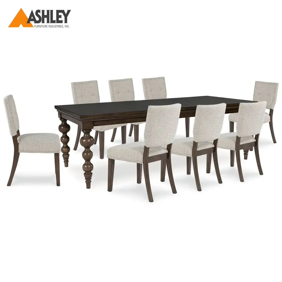VERAMOND DINING TABLE SET 8 CHAIRS MADE FROM WOOD,ENGINEERED WOOD