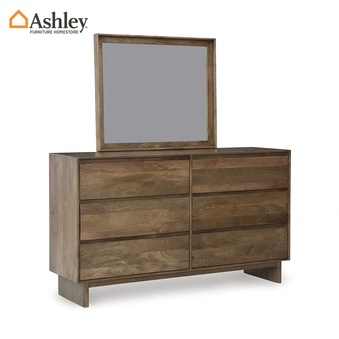 ISANTI DRESSER + MIRROR MADE FROM WOOD,ENGINEERED WOOD,MIRROR