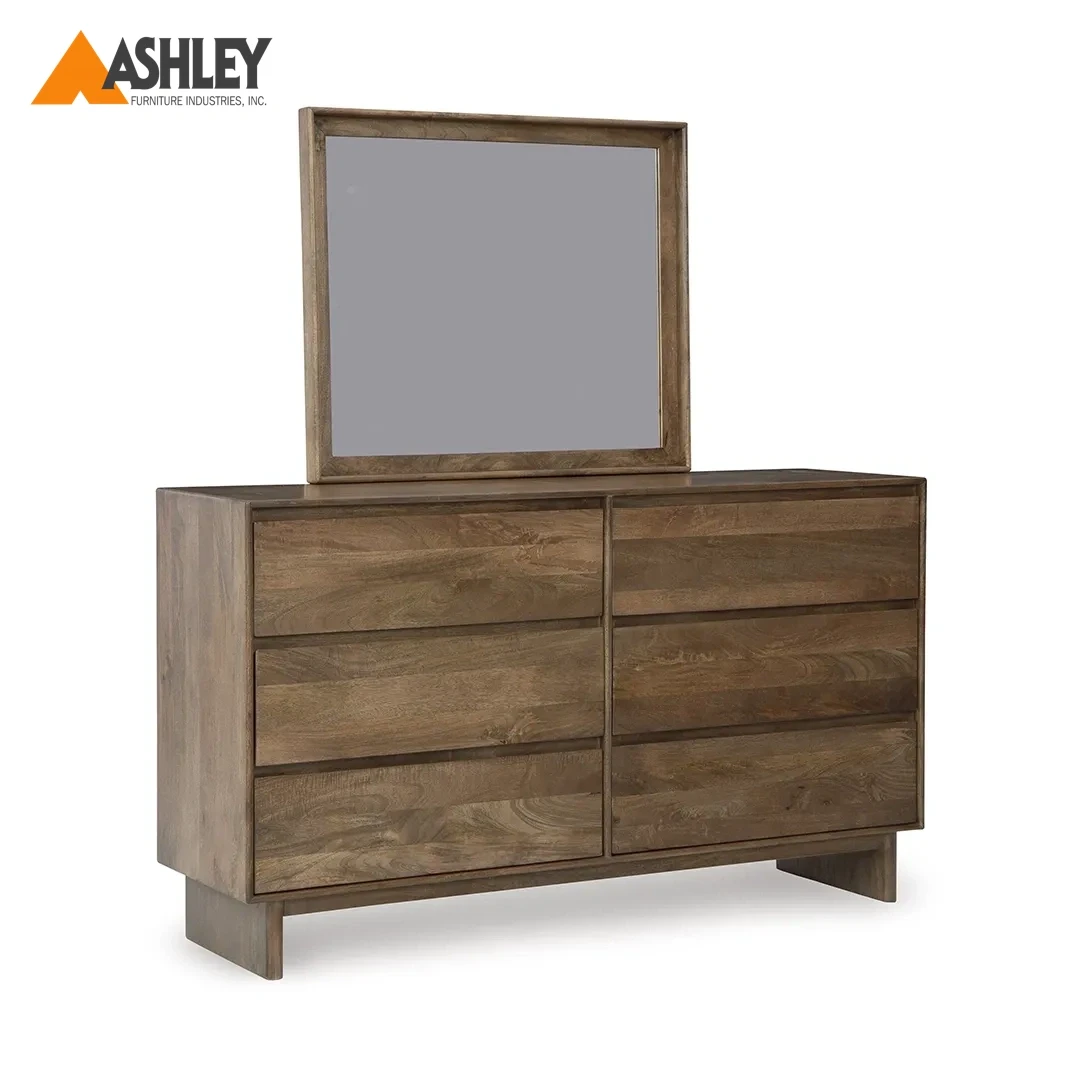 ISANTI DRESSER + MIRROR MADE FROM WOOD,ENGINEERED WOOD,MIRROR