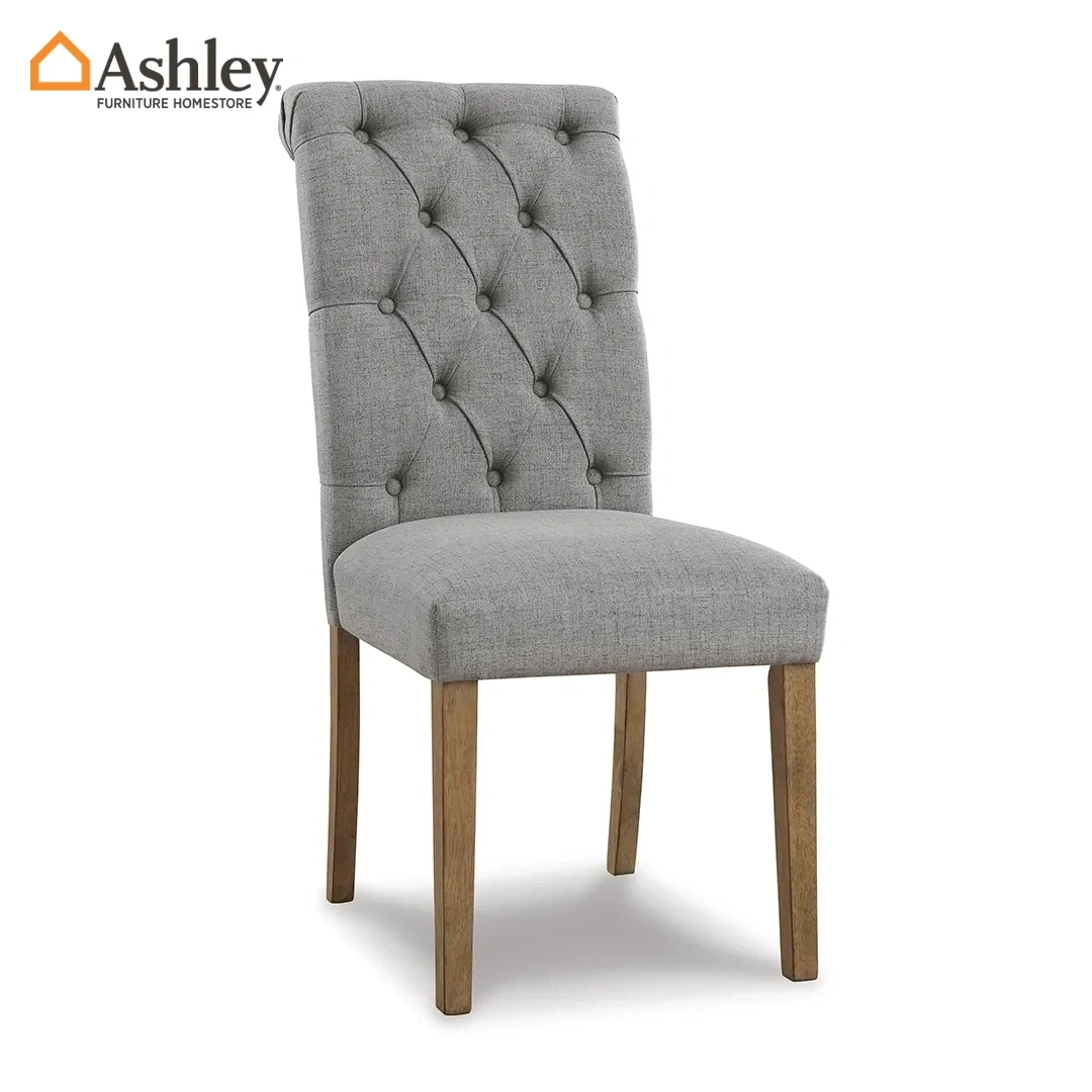 كرسي طعام صغير هارفينا بظهر مزرر ومقعد منجد