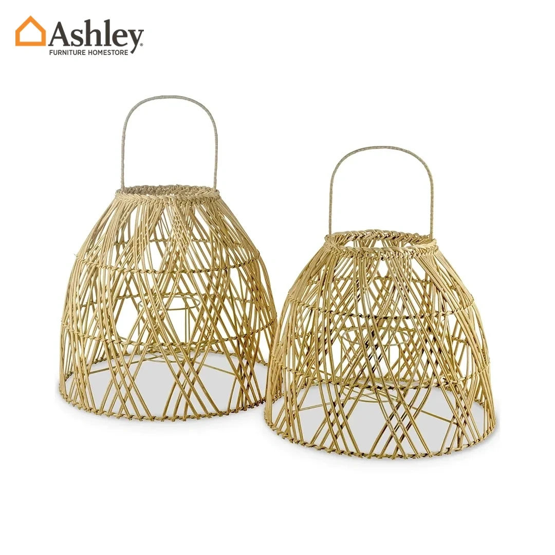 ARAWAN LANTERN SET OF 2 PCS MADE FROM METAL,RATTAN