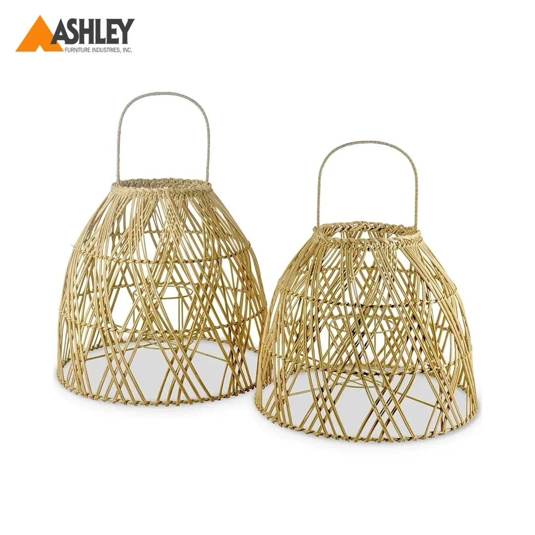 ARAWAN LANTERN SET OF 2 PCS MADE FROM METAL,RATTAN