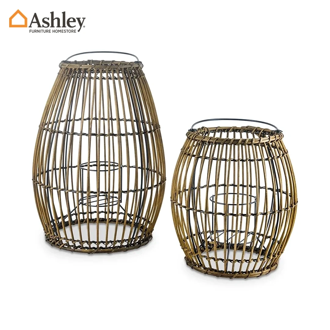 SADVILLA LANTERN SET OF 2 PCS MADE FROM METAL,RATTAN