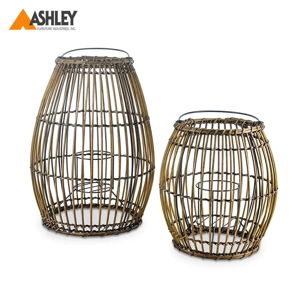 SADVILLA LANTERN SET OF 2 PCS MADE FROM METAL,RATTAN