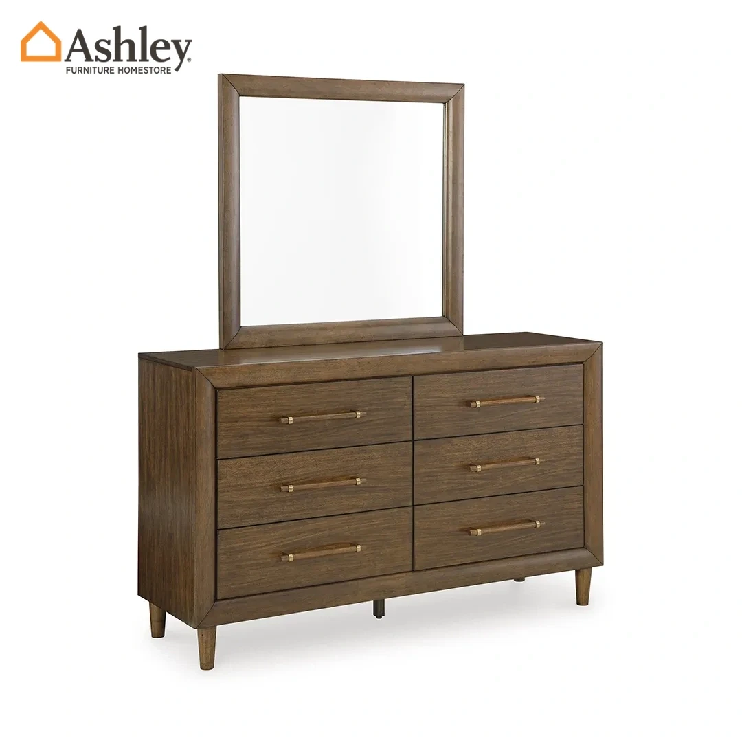 LYNCOTT DRESSER + MIRROR MADE FROM WOOD,ENGINEERED WOOD