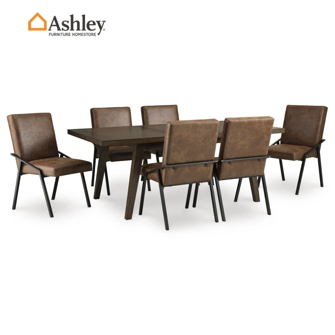 ZUMBADO DINING TABLE SET 6 CHAIR MADE FROM WOOD,ENGINEERED WOOD,LEATHER