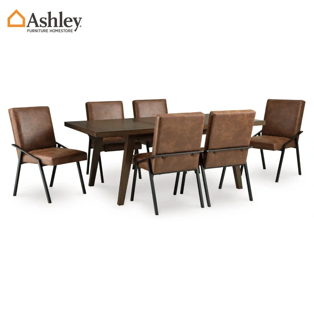 ZUMBADO DINING TABLE SET 6 CHAIR MADE FROM WOOD,ENGINEERED WOOD,LEATHER
