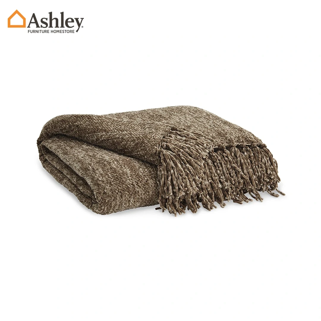 TAMISH BROWN THROW MADE FROM FABRIC