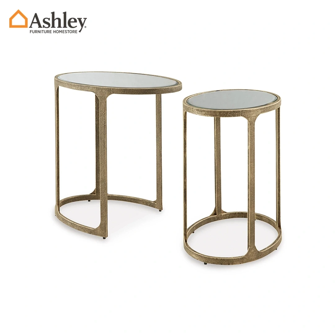 IRMALEIGH NESTED TABLE 2 PCS MADE FROM METAL,MIRROR