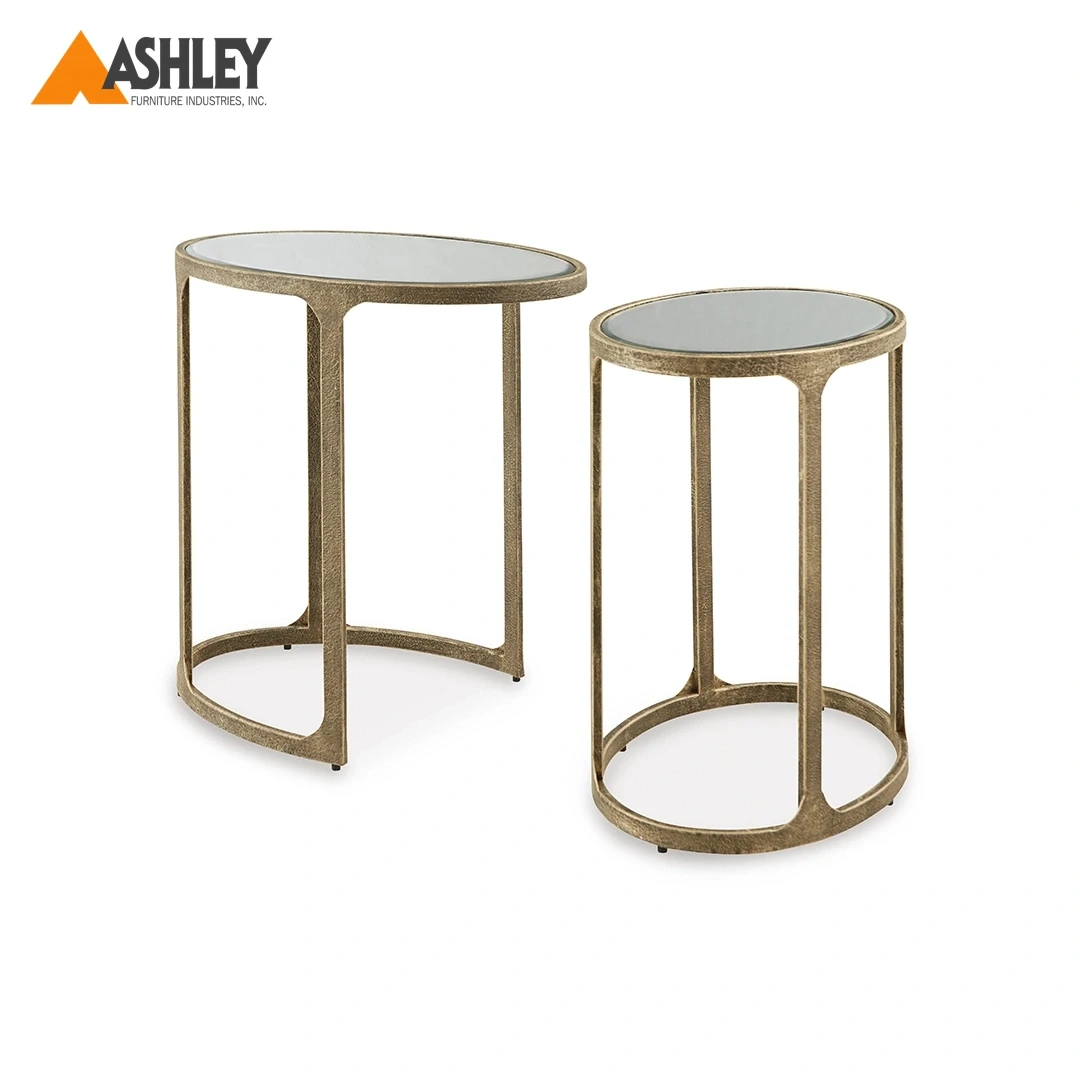 IRMALEIGH NESTED TABLE 2 PCS MADE FROM METAL,MIRROR