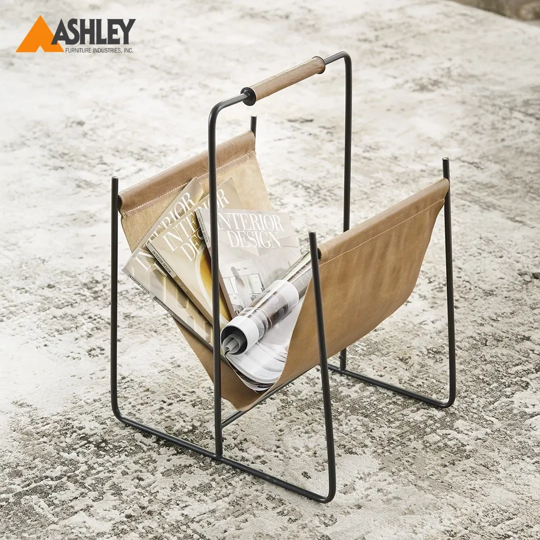 LAYDA MAGAZINE RACK MADE FROM LEATHER,METAL