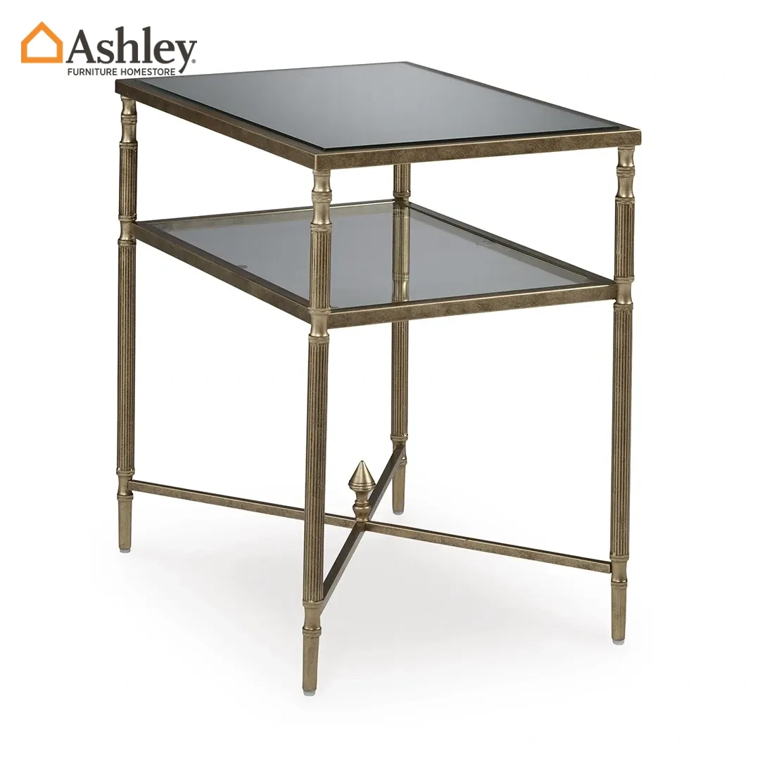 CLOVERTY END TABLE MADE FROM METAL,GLASS