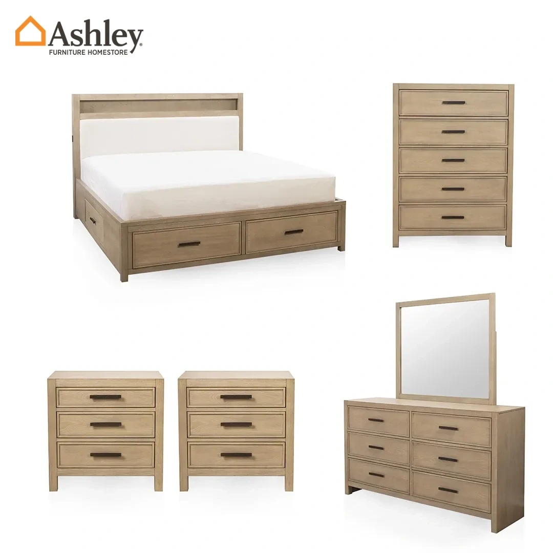 BENTO BEDROOM SET WITH CHEST KING SIZE (193*203 CM) MADE FROM WOOD,ENGINEERED WOOD,METAL
