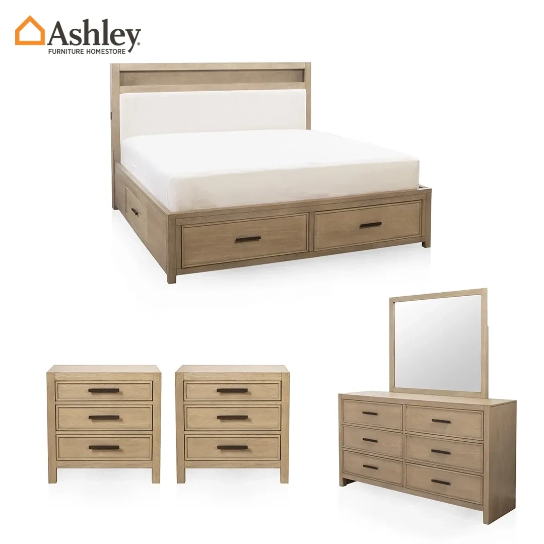 BENTO BEDROOM SET KING SIZE (193*203 CM) MADE FROM WOOD,ENGINEERED WOOD