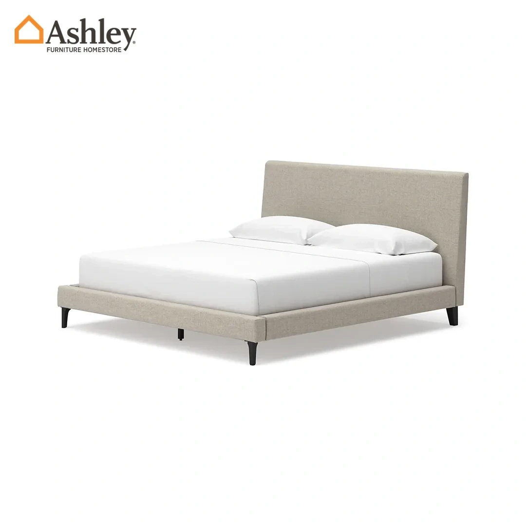 CIELDEN BED KING SIZE (193*203 CM) GREY MADE FROM ENGINEERED WOOD,FABRIC