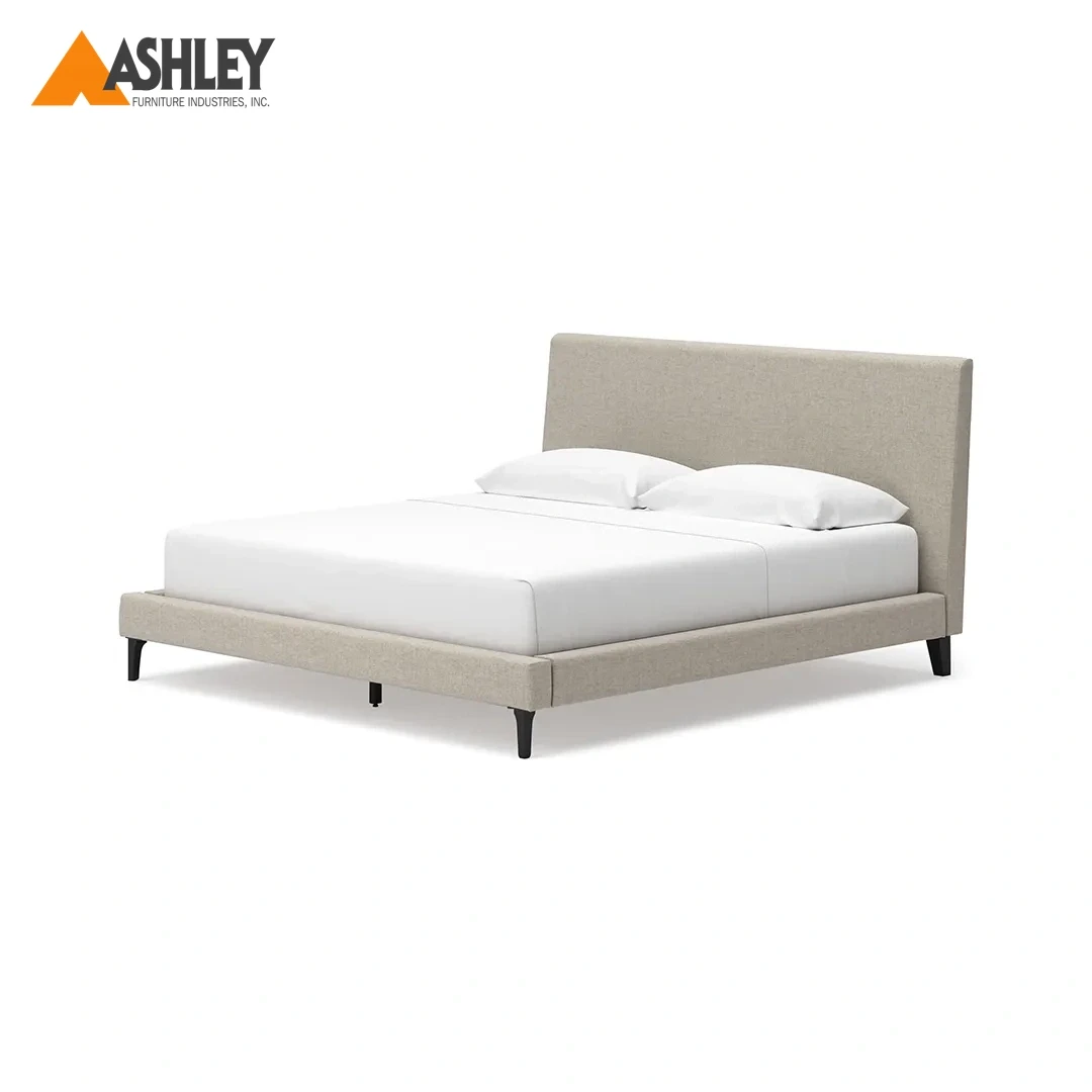 CIELDEN BED KING SIZE (193*203 CM) GREY MADE FROM ENGINEERED WOOD,FABRIC