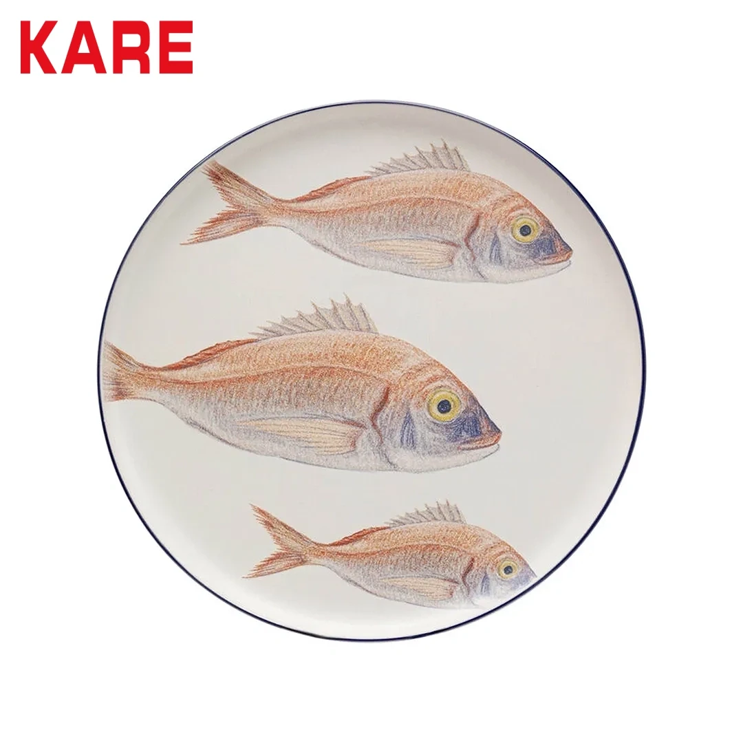 PLATE POISSON BLUE