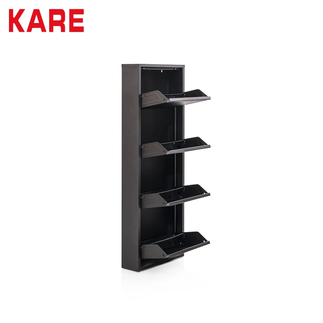MAUNEY SHOE CABINET BLACK MADE FROM METAL